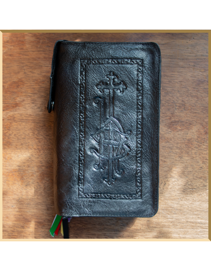 IHS Hand Tooled Leather Missal Cover