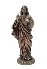 GOLDSCHEIDER OF VIENNA Sacred Heart Jesus, cold cast bronze, 8"