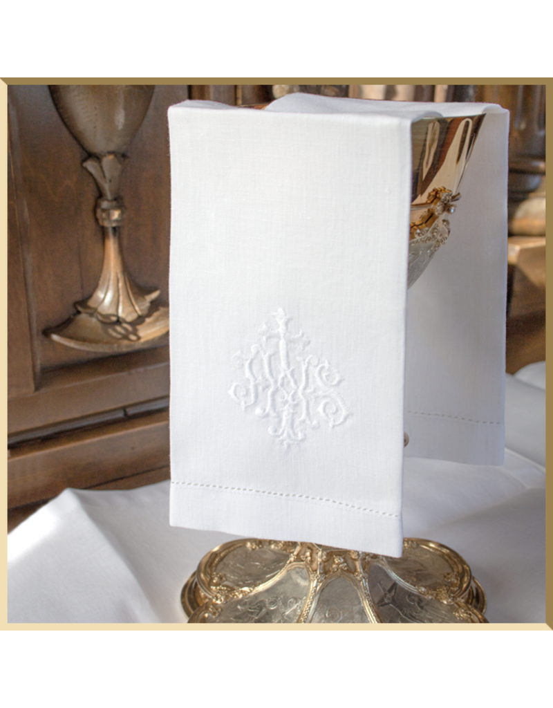 St. Martha’s Guild Premium Linen Purificator with Embroidered IHS