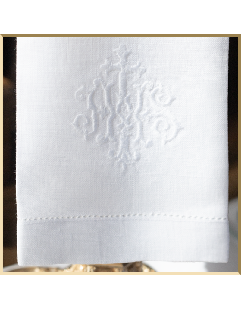 St. Martha’s Guild Premium Linen Purificator with Embroidered IHS