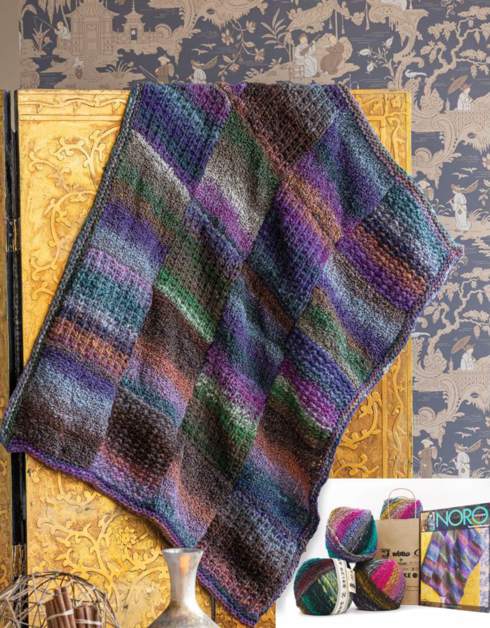 Noro Textured Blanket in Bachi & Kanzashi