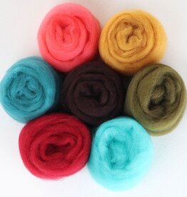 Ashford Corriedale Sliver 7 Color Pack