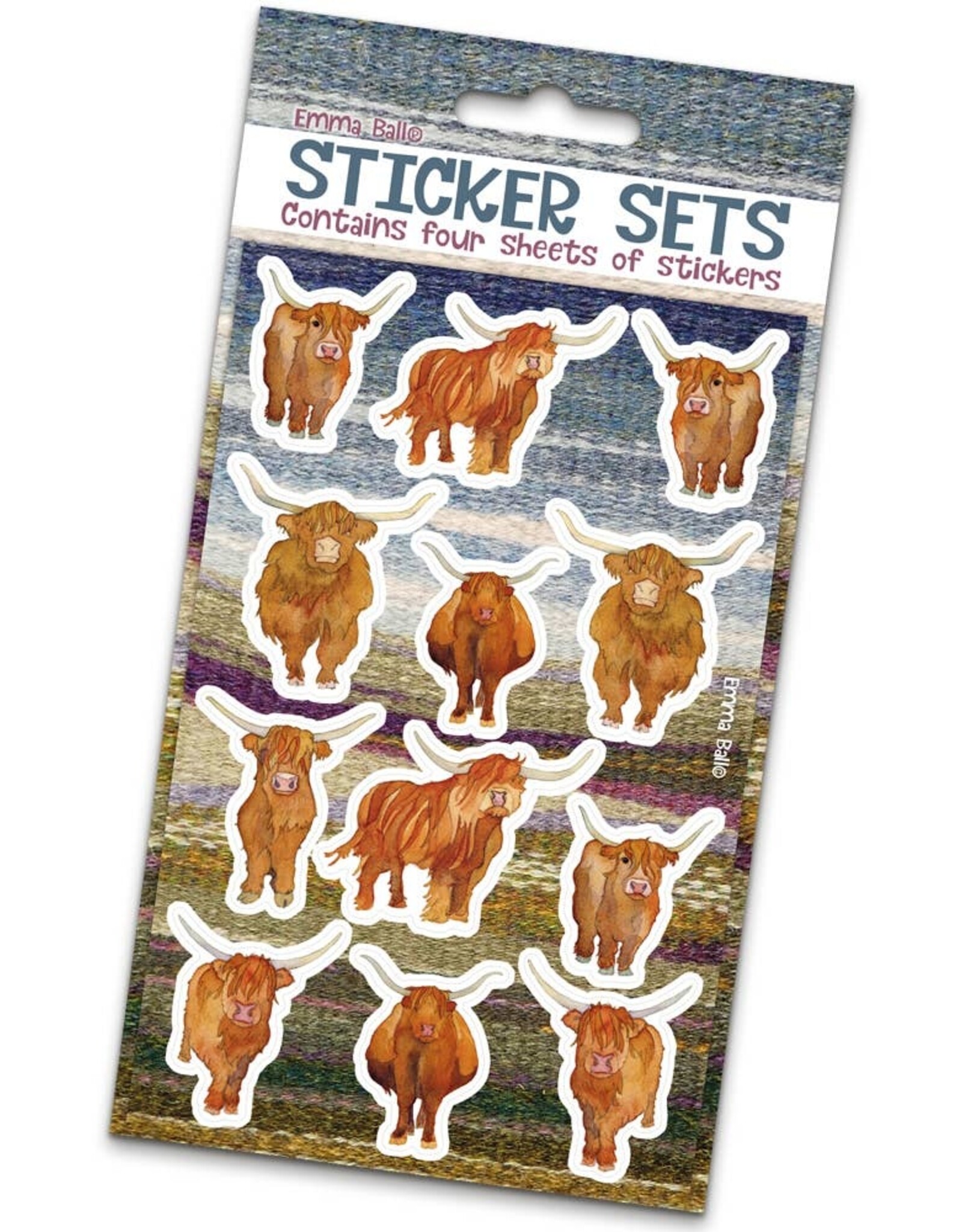 Emma Ball Highland Coos Sticker Set