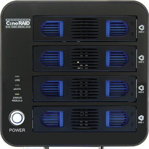 CineRAID 4-Bay RAID (Diskless) USB 3.0/eSATA, 1Year Mfg. Warranty