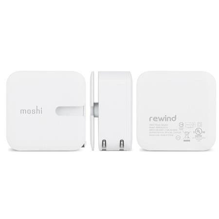 Moshi Moshi Wall Charging Kit with Rewind & USB to Lightning Cable