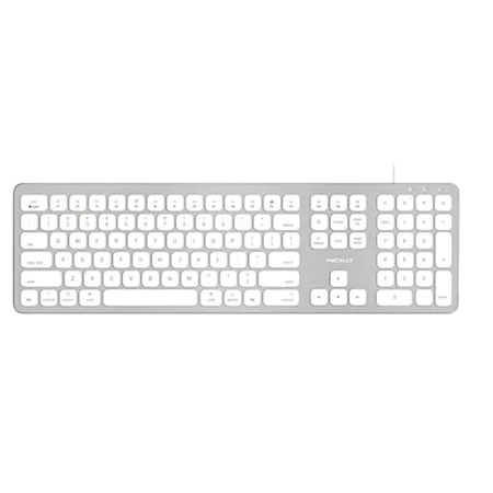 Macally Space Gray Ultra Slim USB Wired keyboard