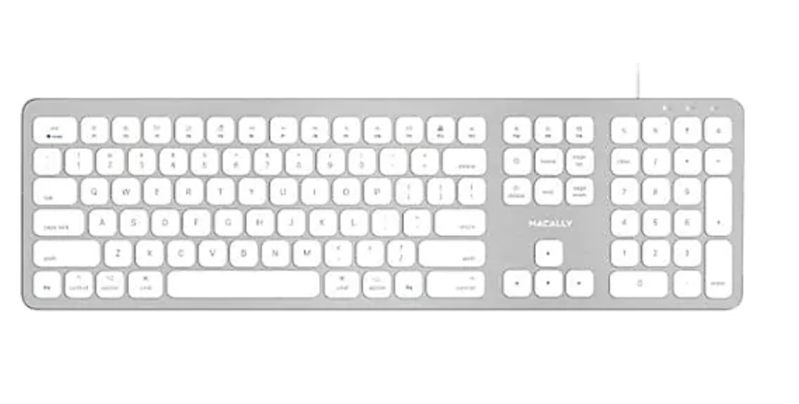 Macally Space Gray Ultra Slim USB Wired keyboard