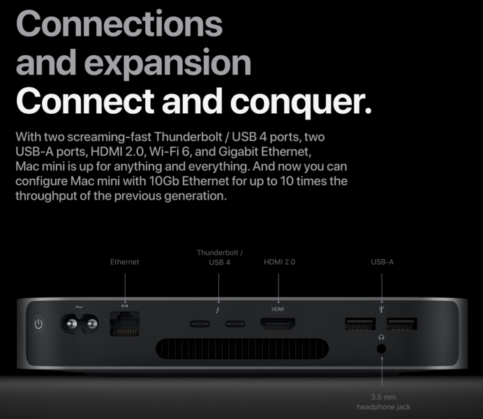 Apple MacMini M1 8-Core / 16GB / 2TB SSD / Gigabit Ethernet /  Late 2020