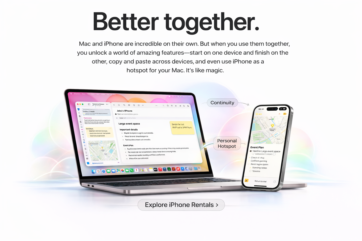 iPhone and Mac Rentals work better together 