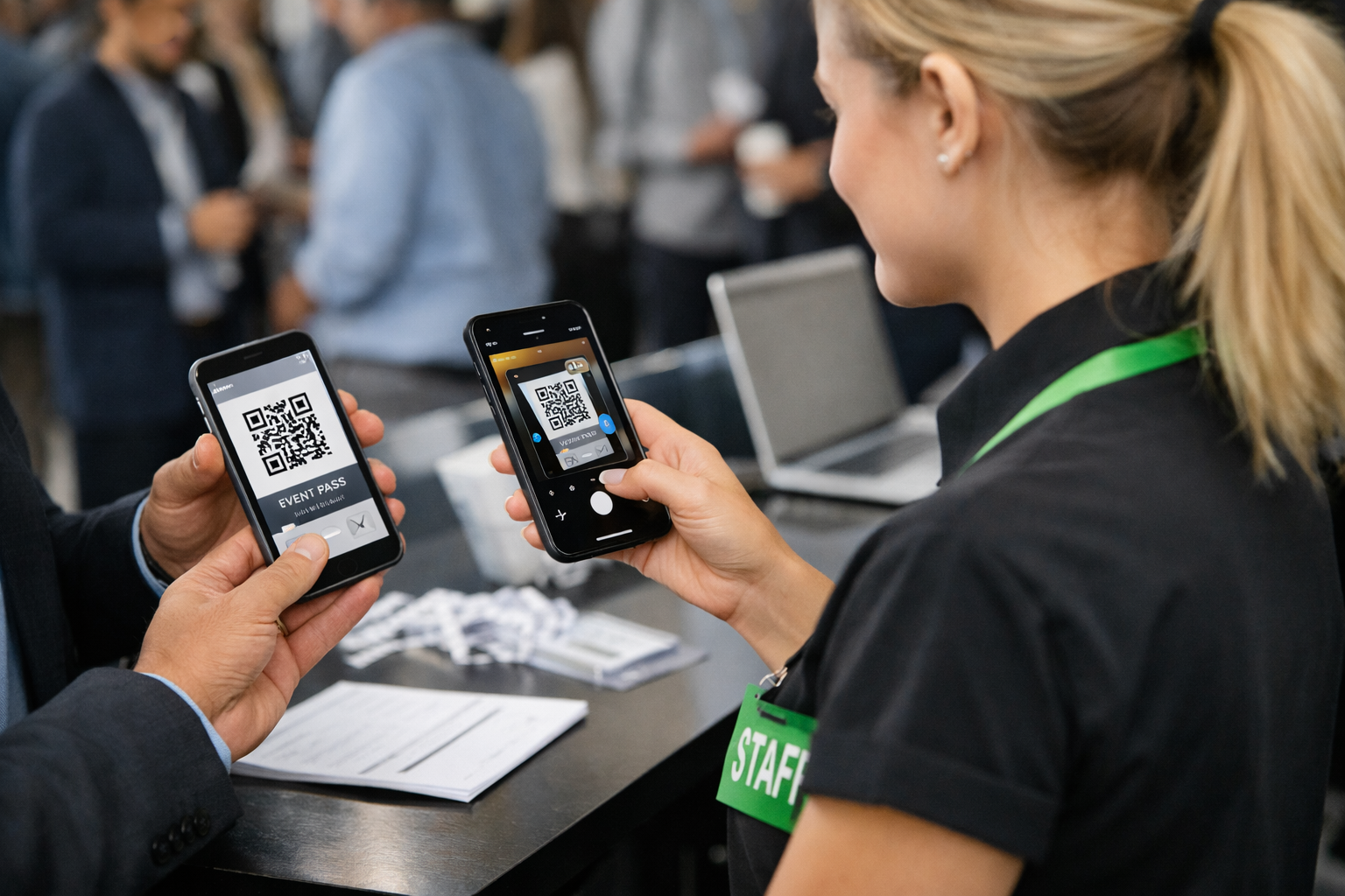 iPhone ticket scanning and event check-in workflow