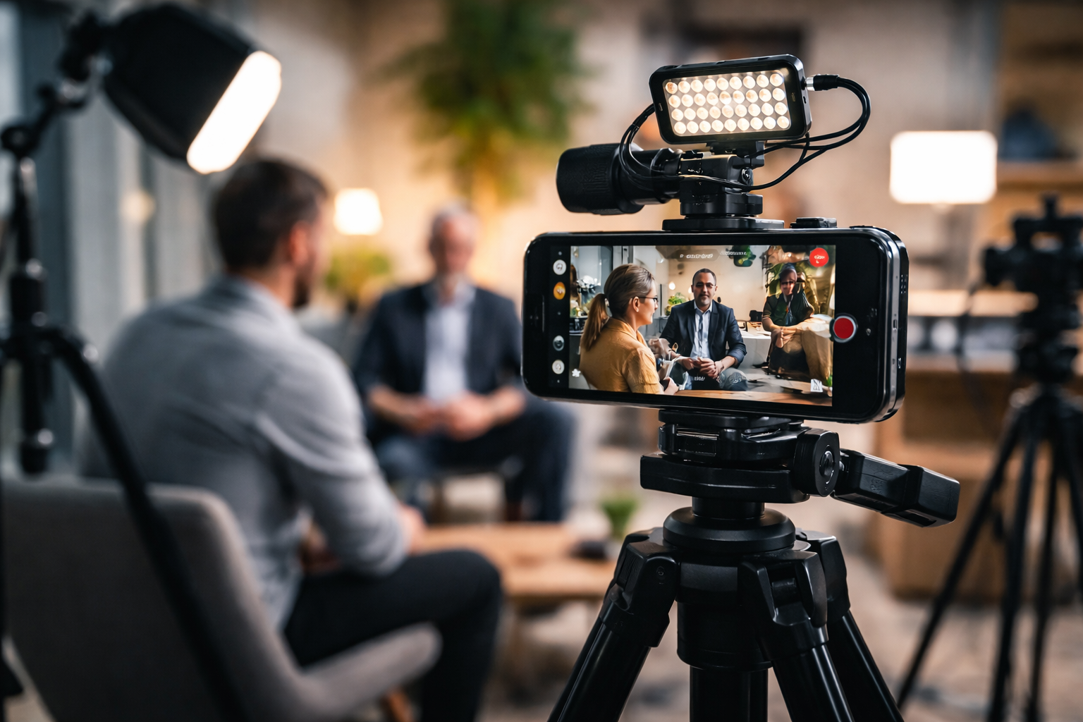 Wide iPhone filming rig setup for production rentals