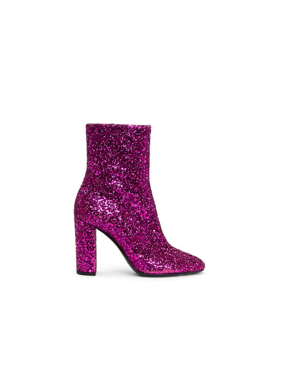 pink metallic saint laurent boots
