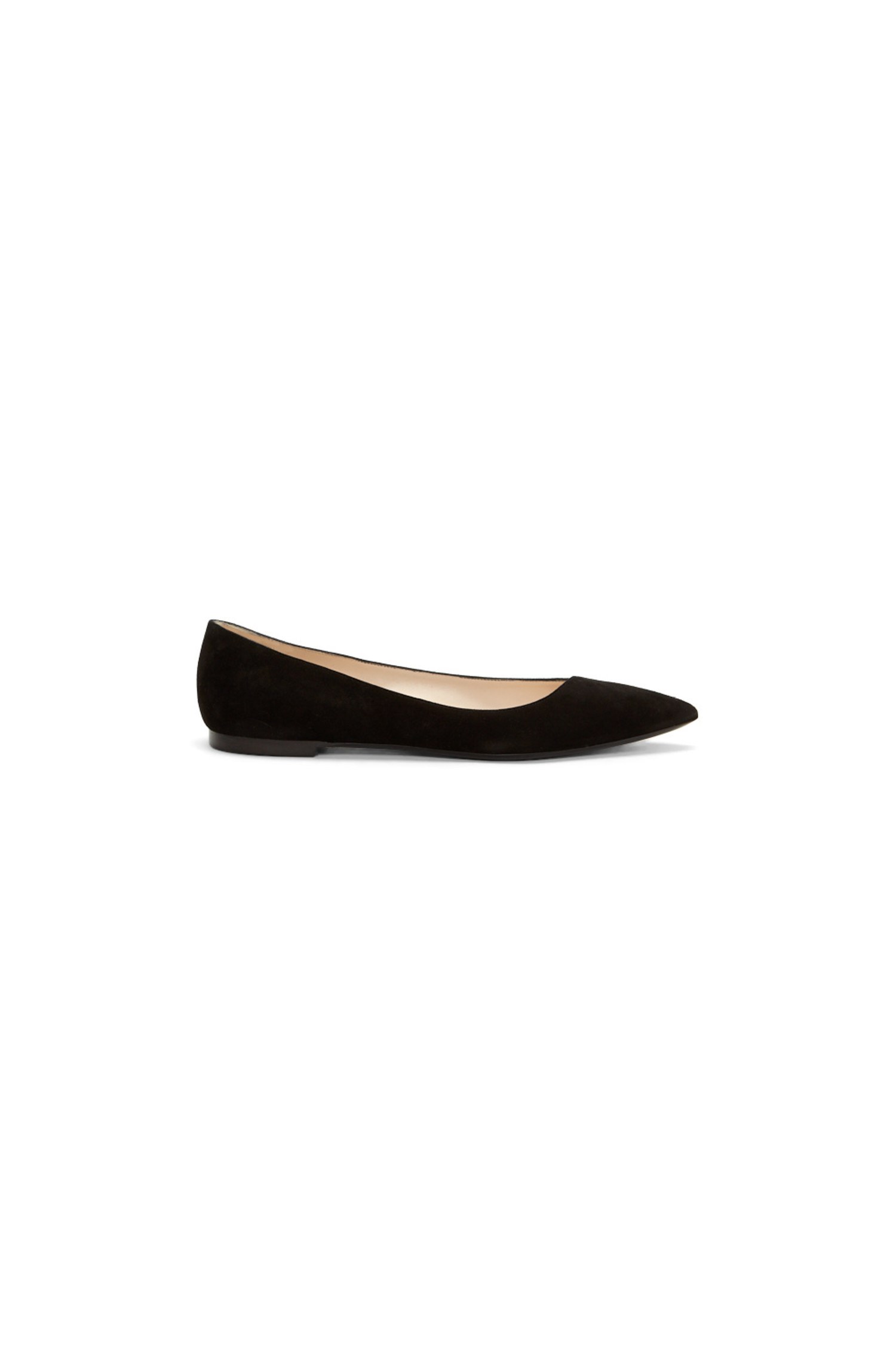 black suede pointed toe flats