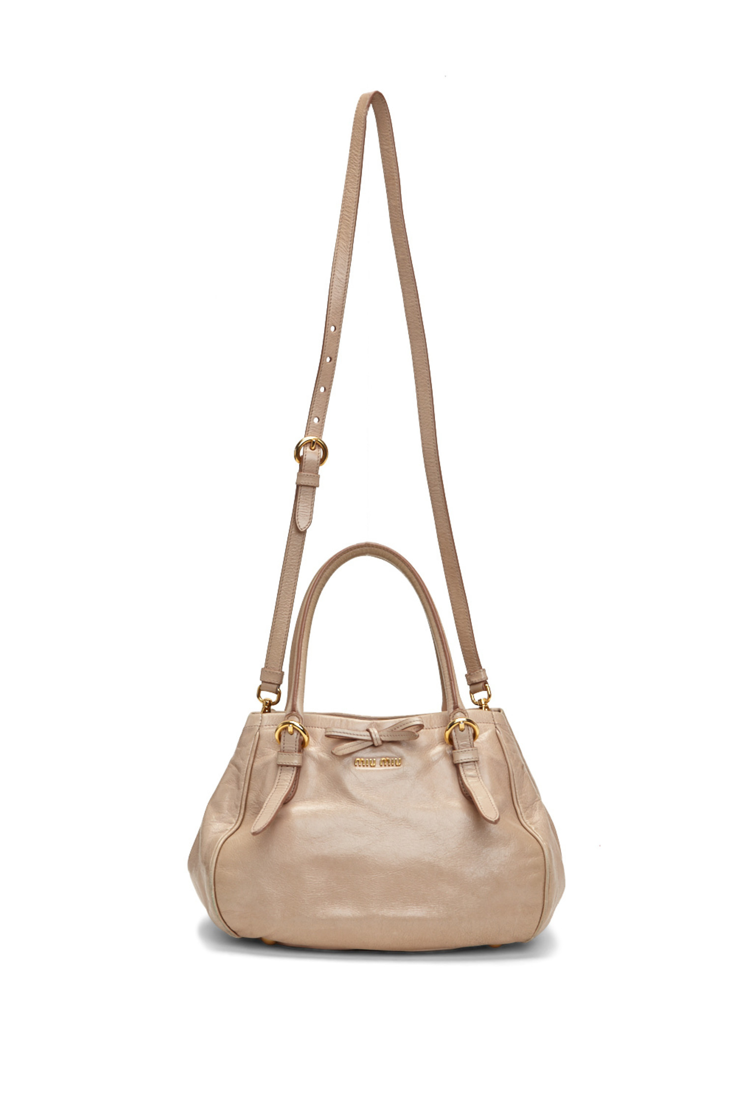 Miu Miu Nude Vitello Shine 1095 Convertible Tote Retyche