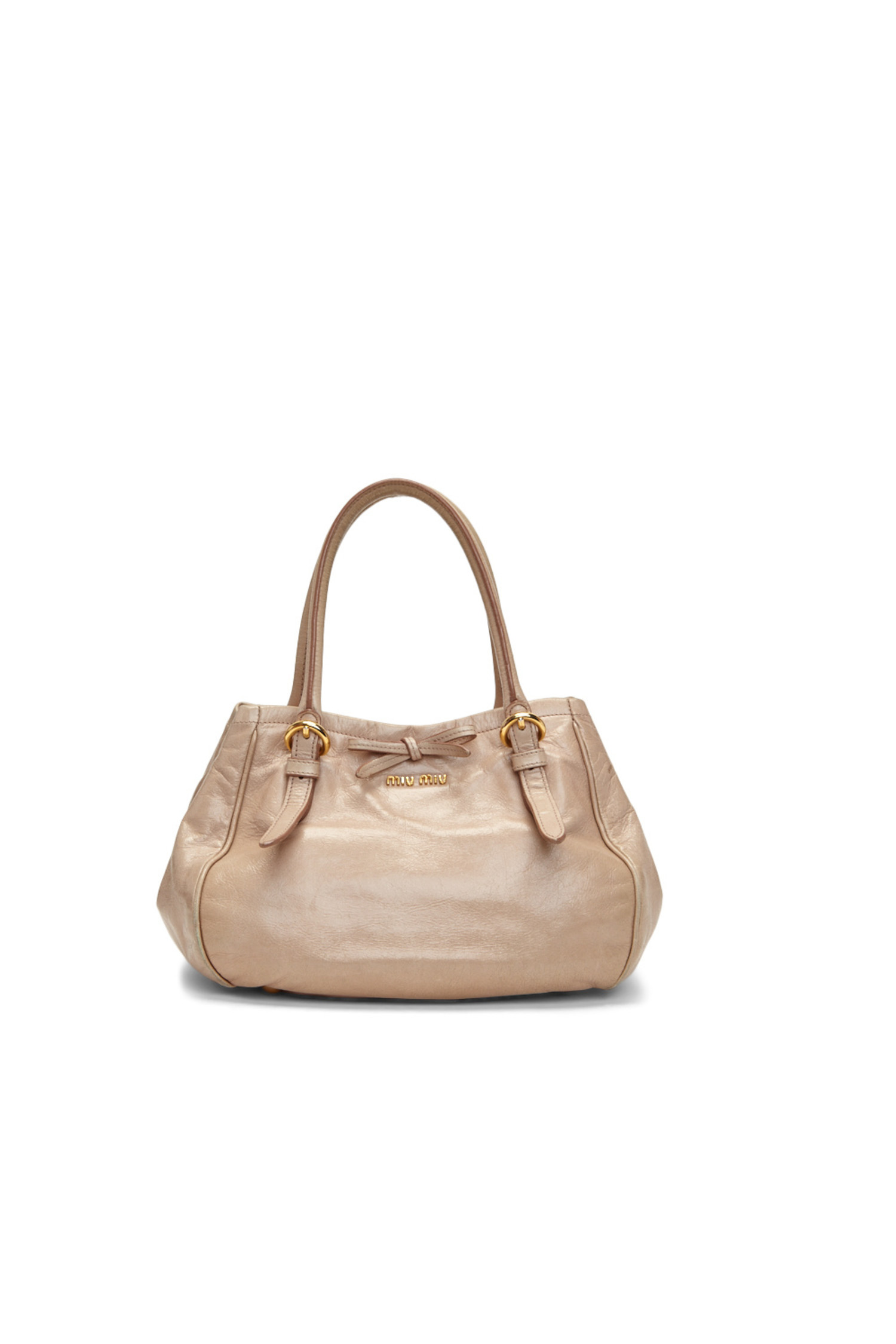 Miu Miu Nude Vitello Shine 1095 Convertible Tote Retyche