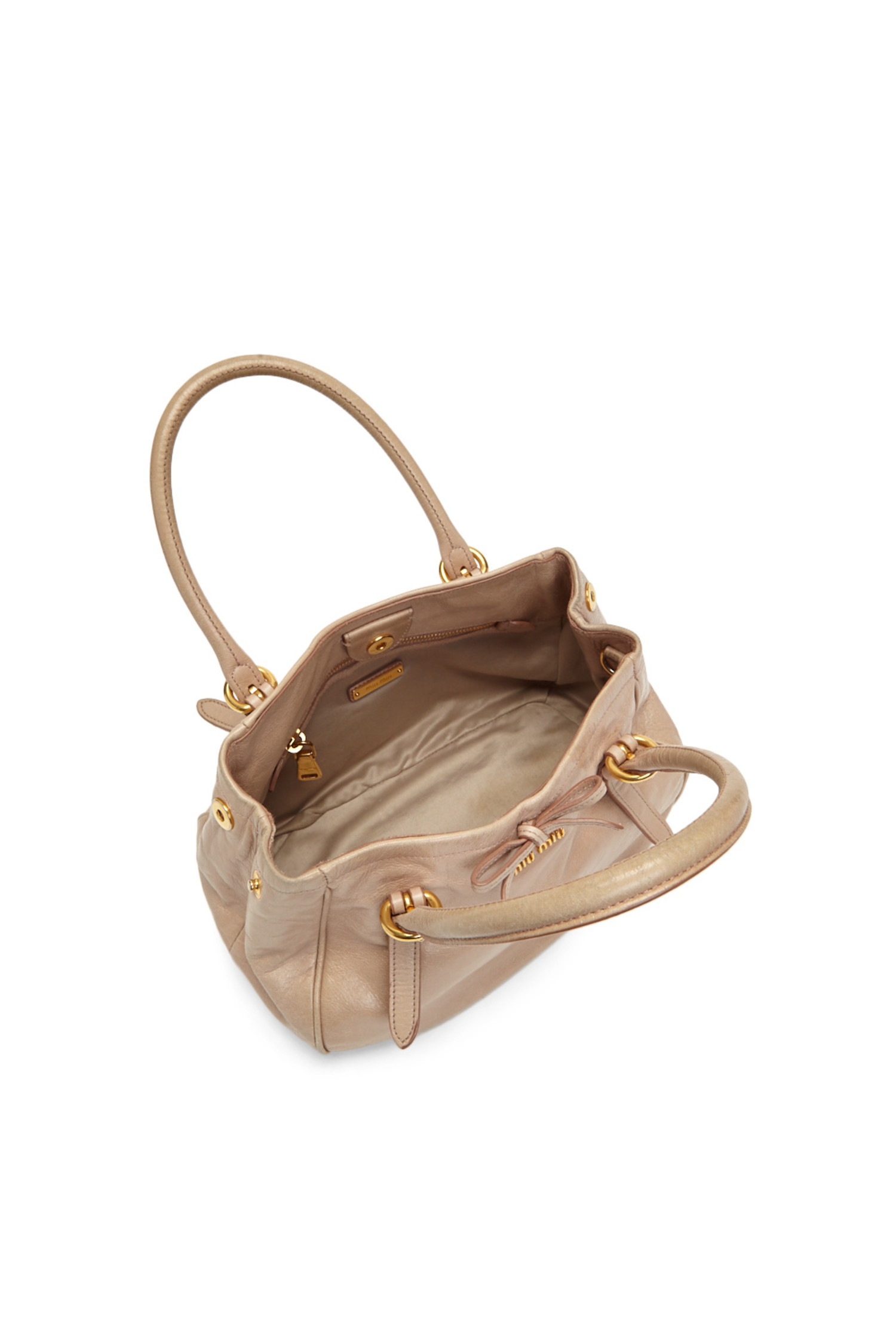 Miu Miu Nude Vitello Shine 1095 Convertible Tote Retyche