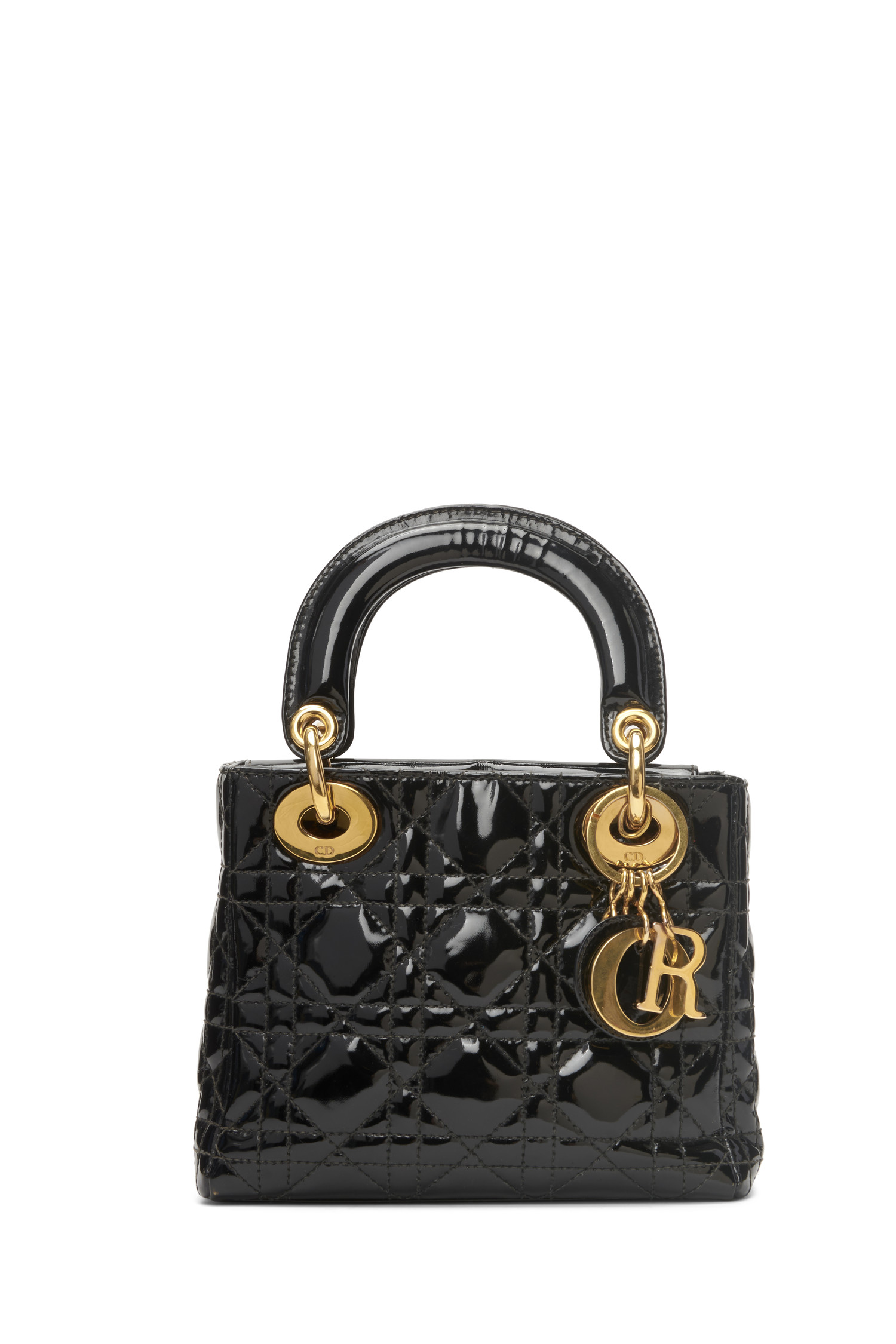 Dior Vintage Black Patent Mini Lady Dior Retyche