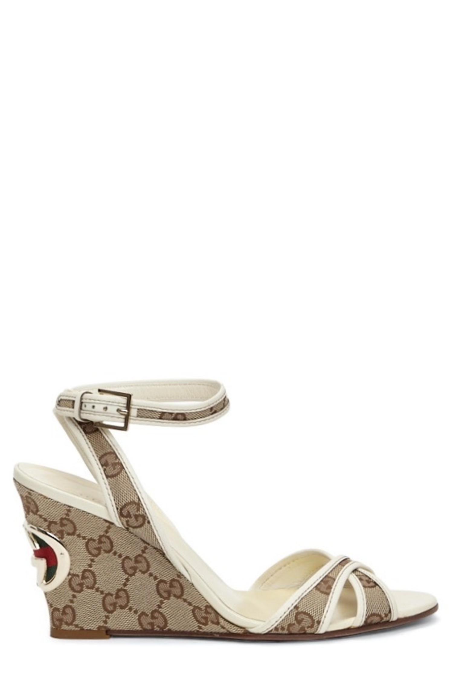 gucci white wedges