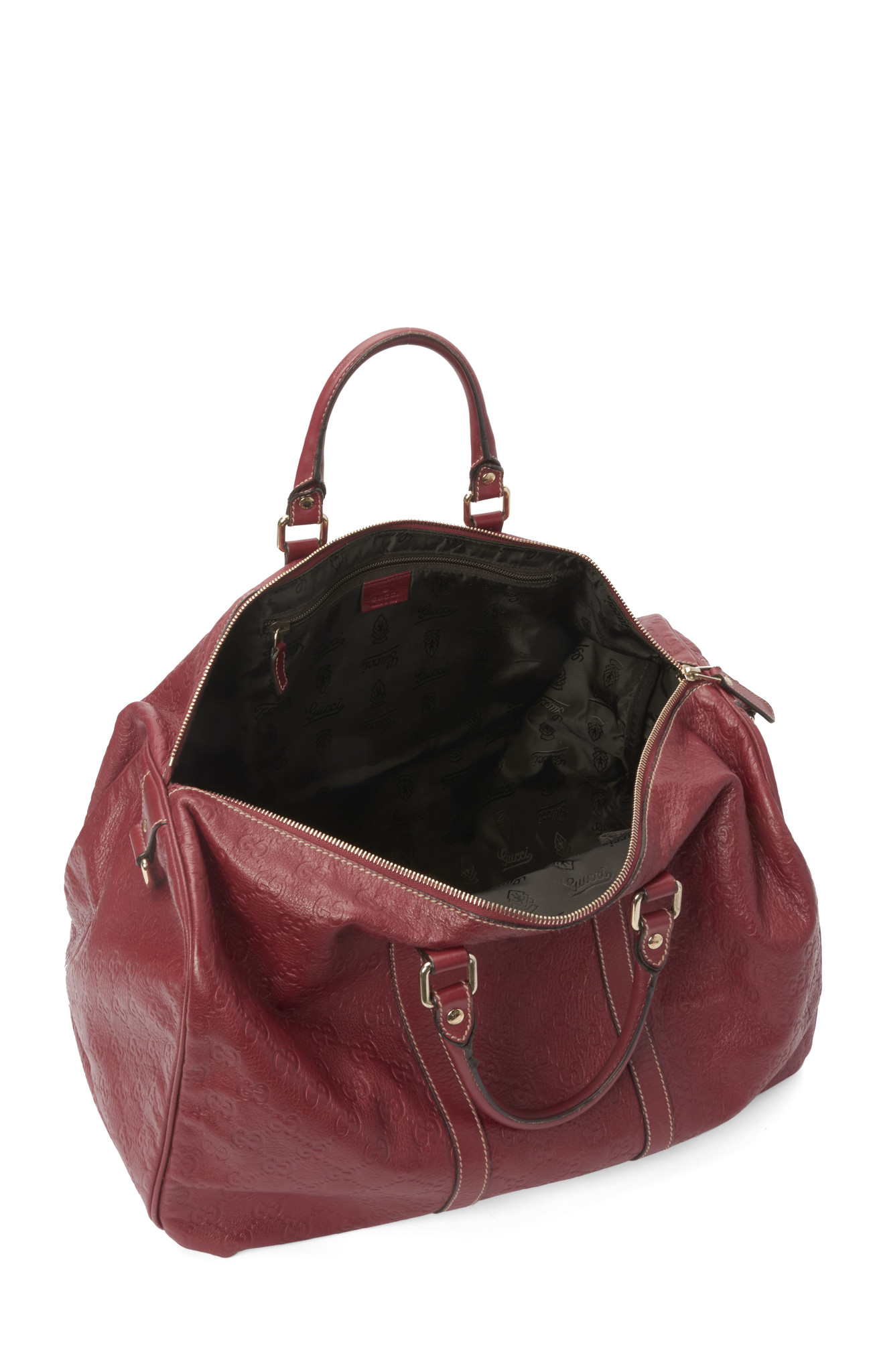 Gucci Red Guccissima Leather Duffle Bag - RETYCHE