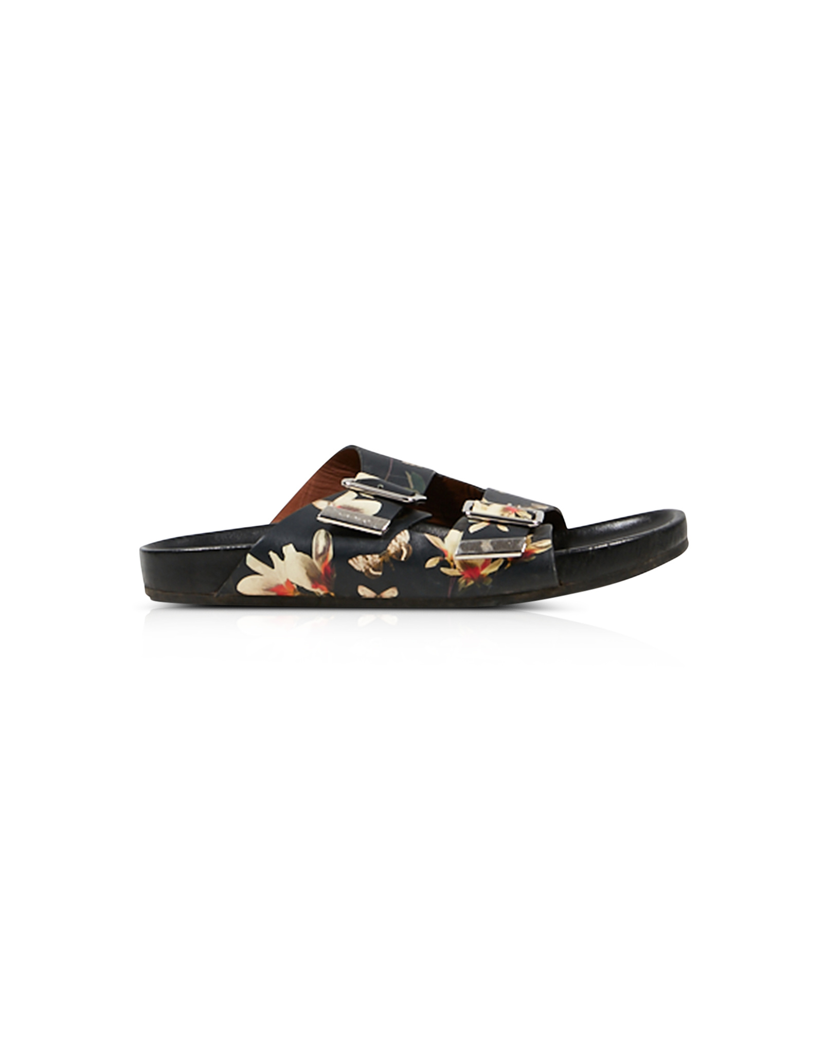 Givenchy Navy Leather Floral Butterfly 
