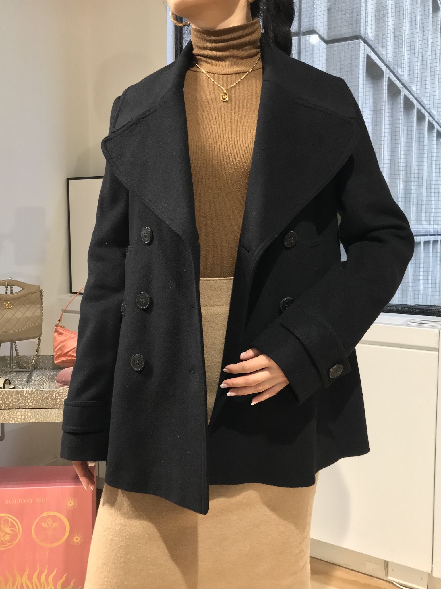 burberry black pea coat