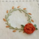 Red Flower Wreath Embroidery