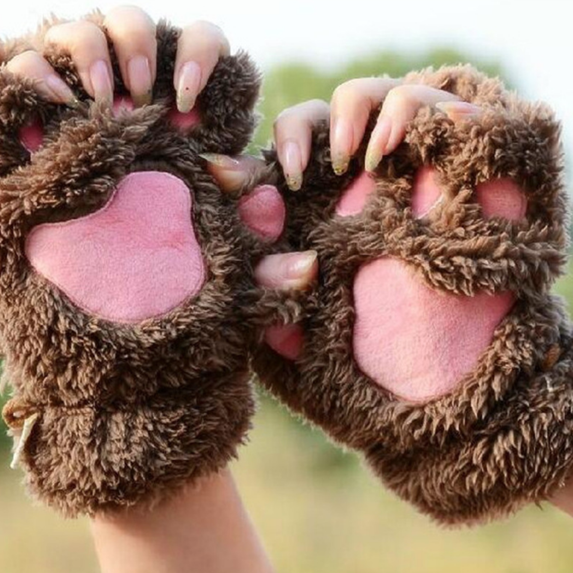 Cat Paw Fingerless Gloves Midori Gifts