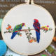 Su Zi Red Parrots with Orange Flowers 20cm Embroidery