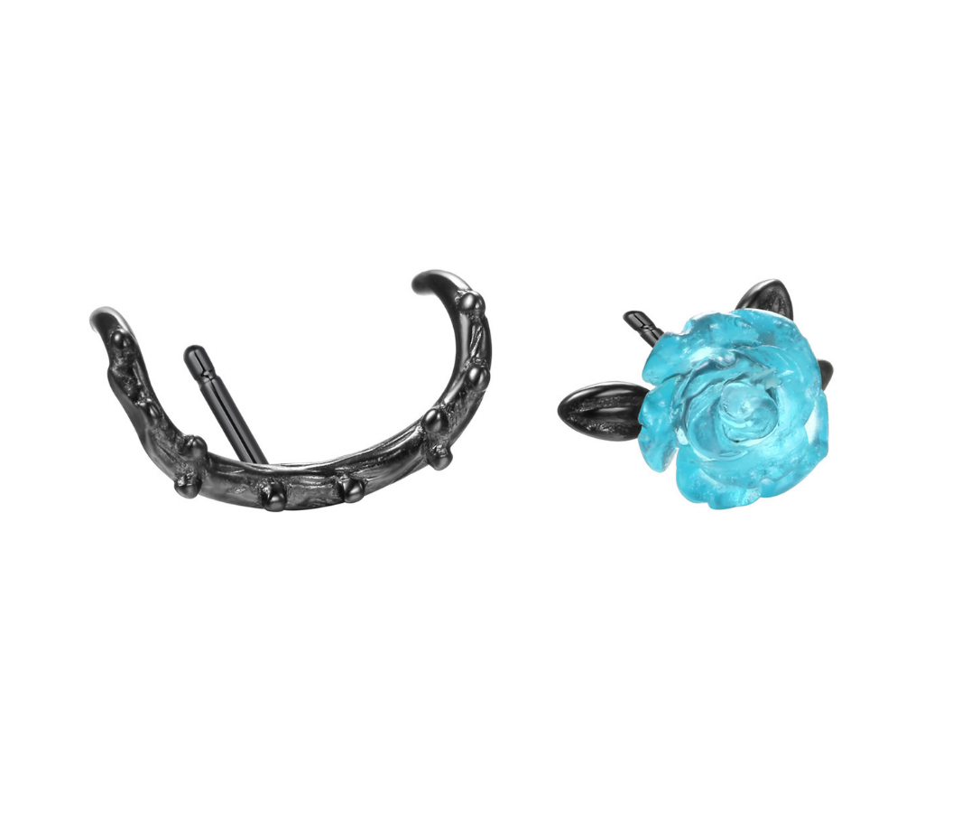 Dao Can Blue Rose and Thorn Earring