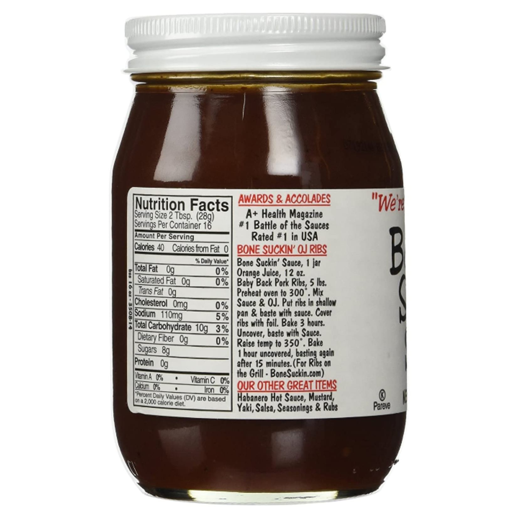 Bone Suckin' Sauce Original Sweet Southern BBQ Sauce | Heat Rating: 2