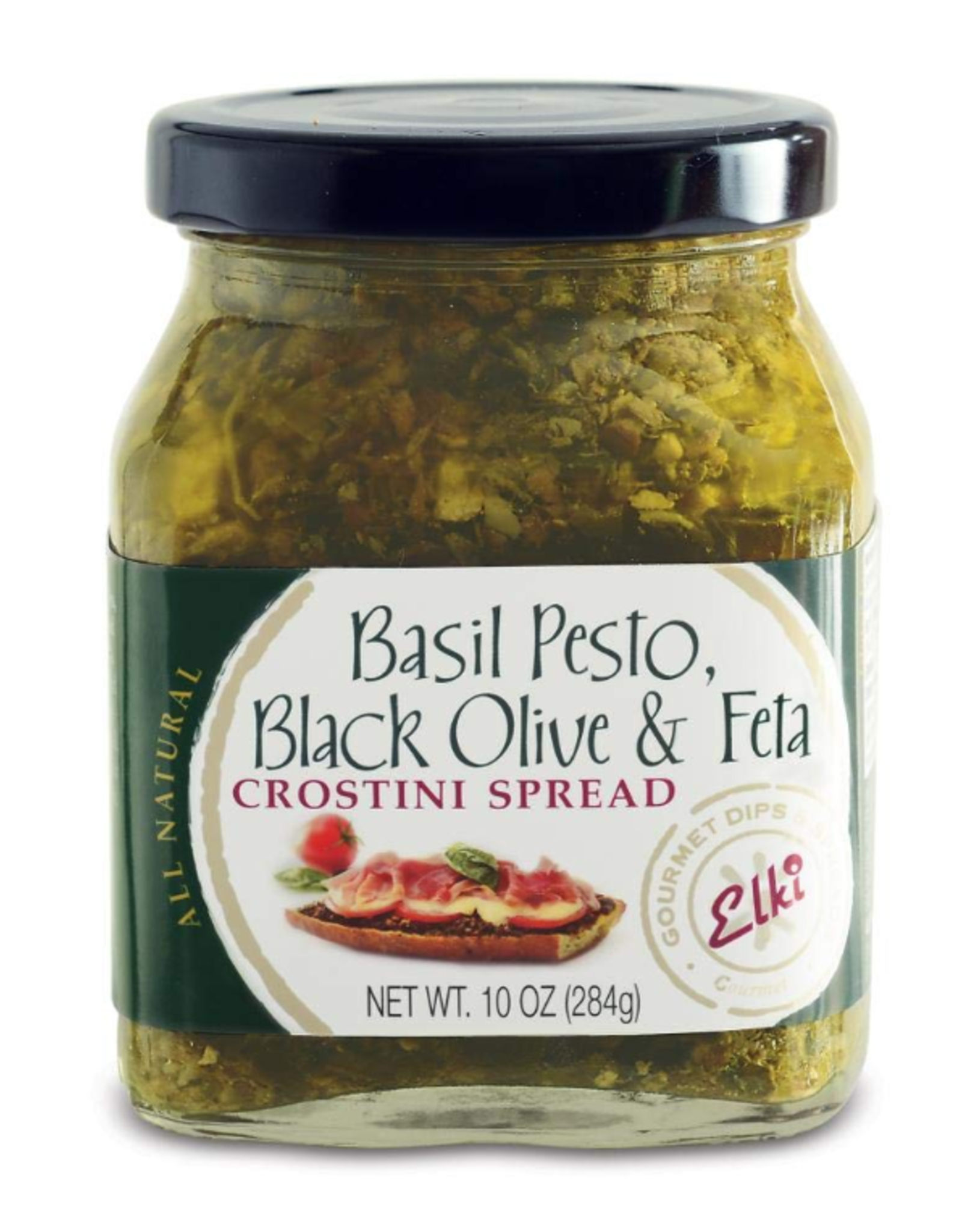Elki Elki Basil Pesto Black Olive Feta Crostini Spread