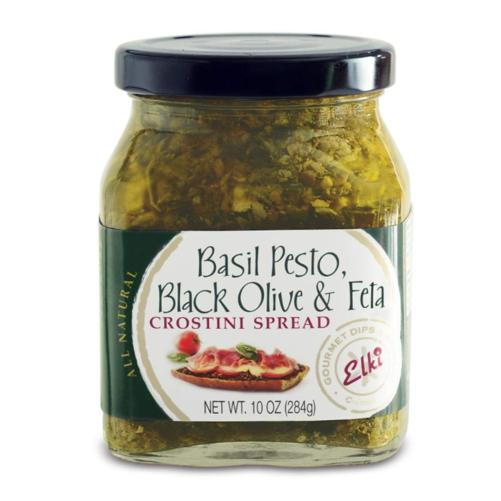 Elki Basil Pesto Black Olive Feta Crostini Spread | Elki