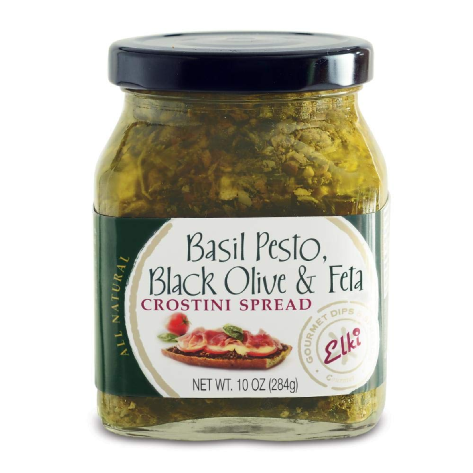 Elki Elki Basil Pesto Black Olive Feta Crostini Spread