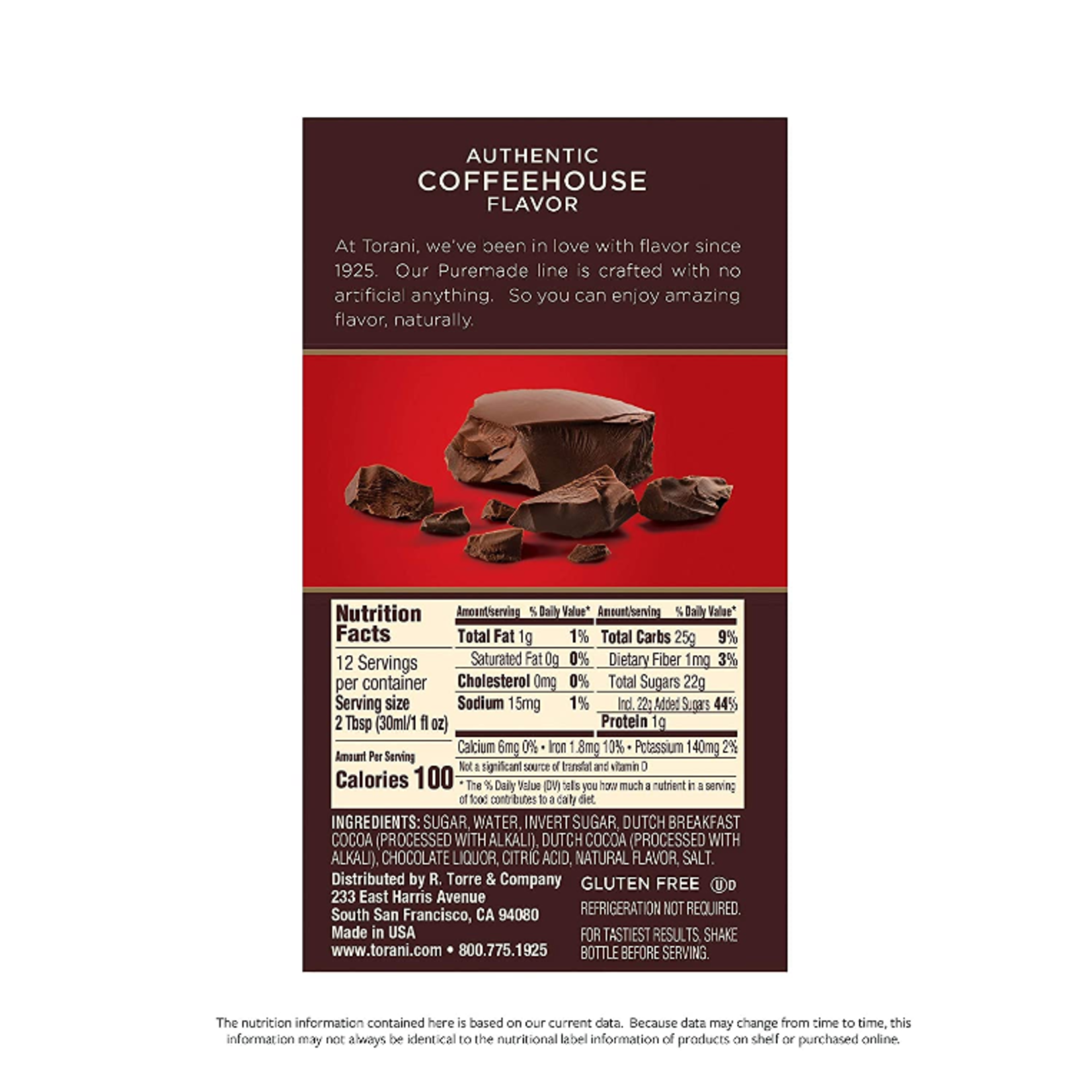 Torani Dark Chocolate Sauce | TORANI