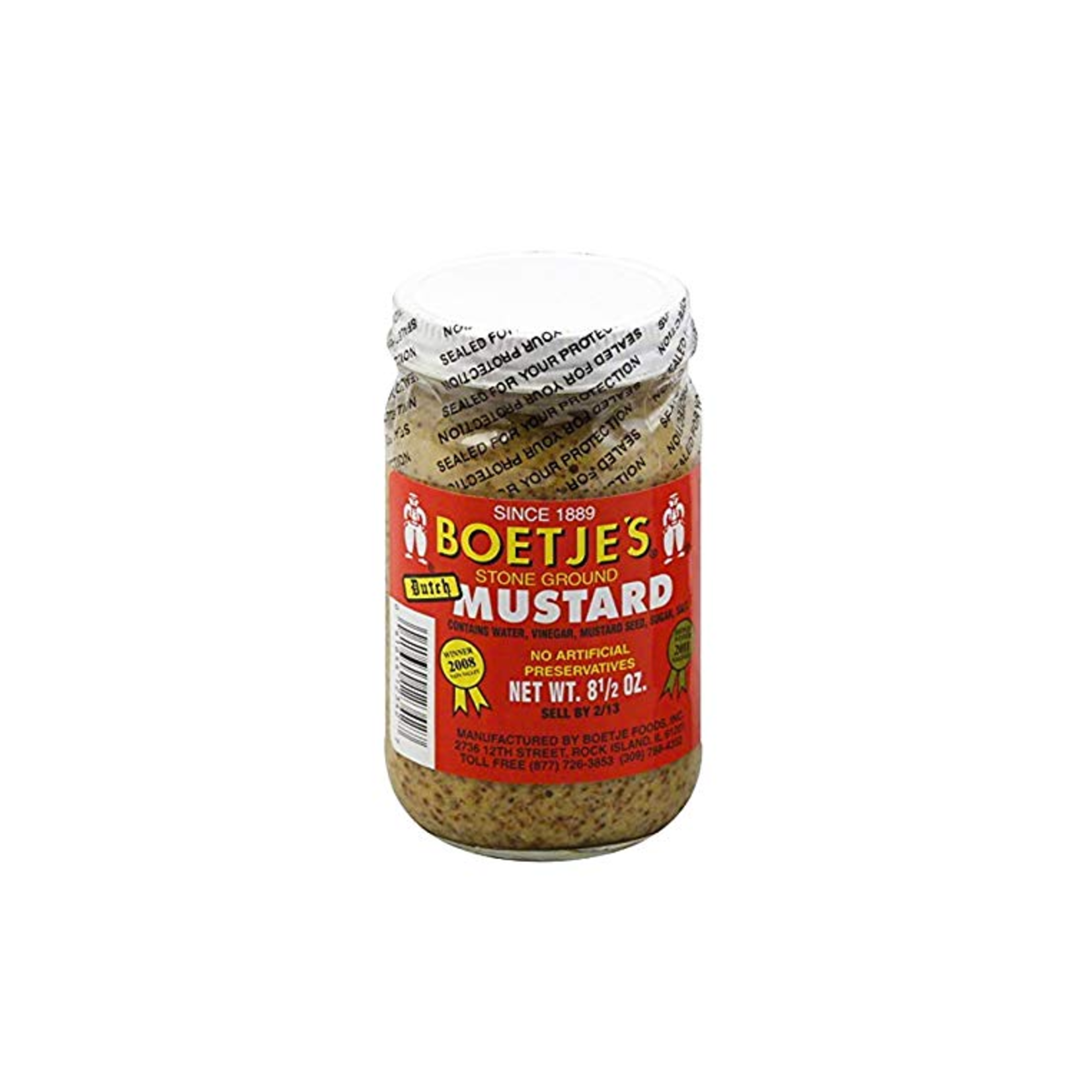 Great Ciao Mustard, Whole Grain, Boetje, 8.5oz