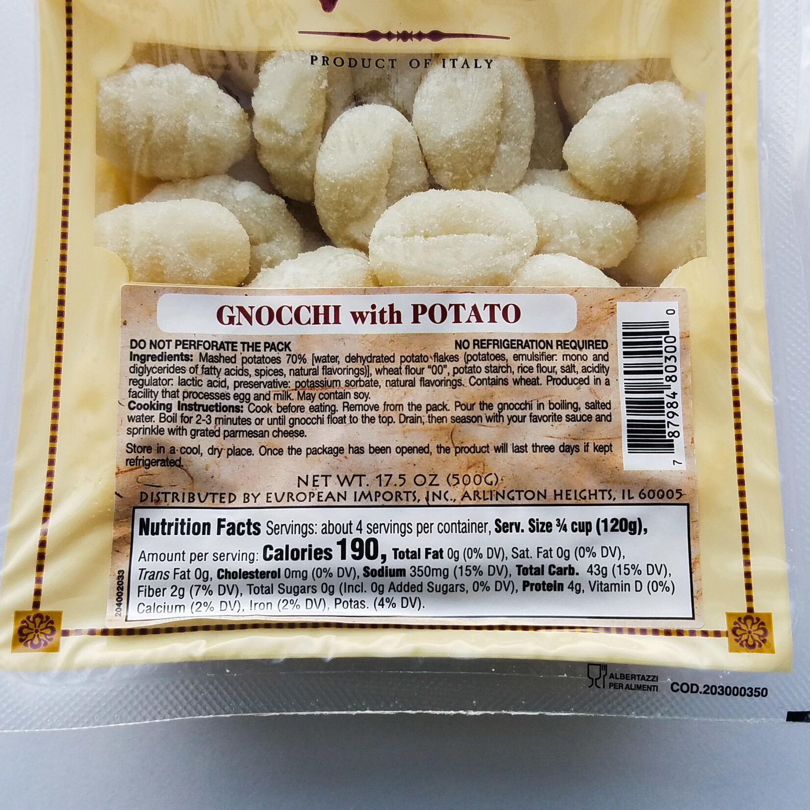 European Imports Cucina Viva Gnocchi, Potato