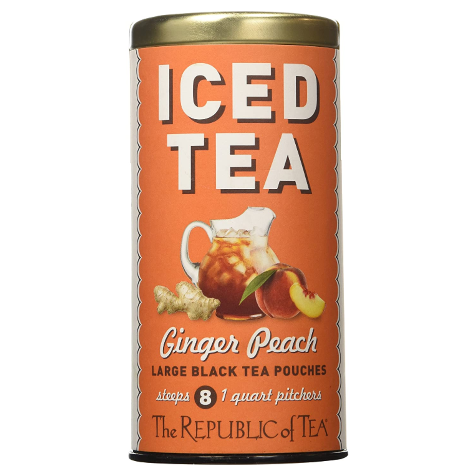 The Republic of Tea Ginger Peach Black Iced Tea, 8 Pouches