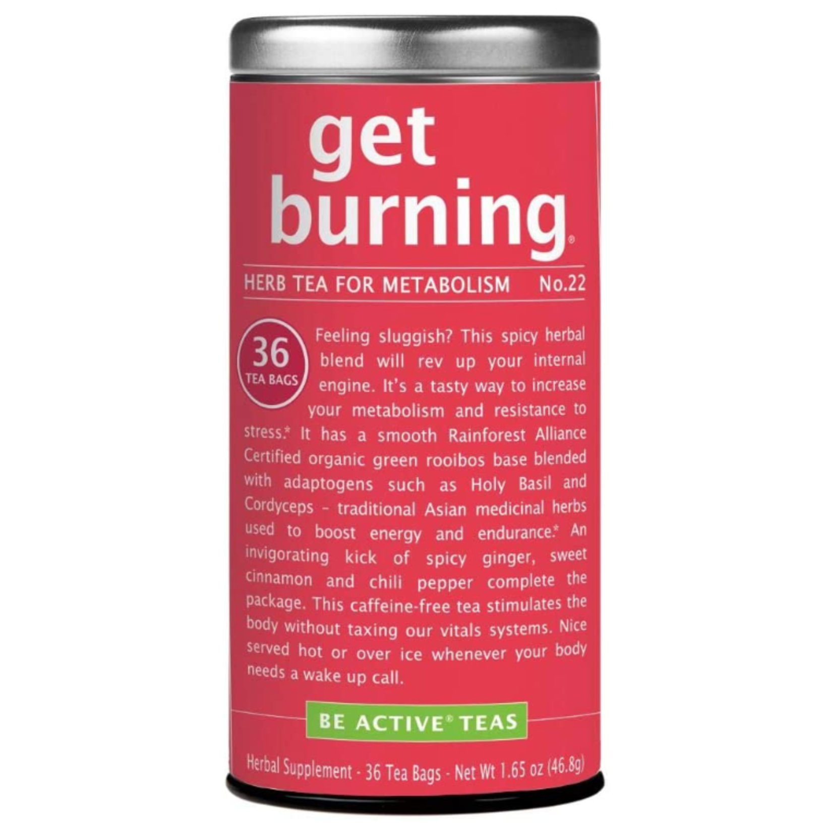 The Republic of Tea Get Burning Green Rooibos, 36 Bag Tin