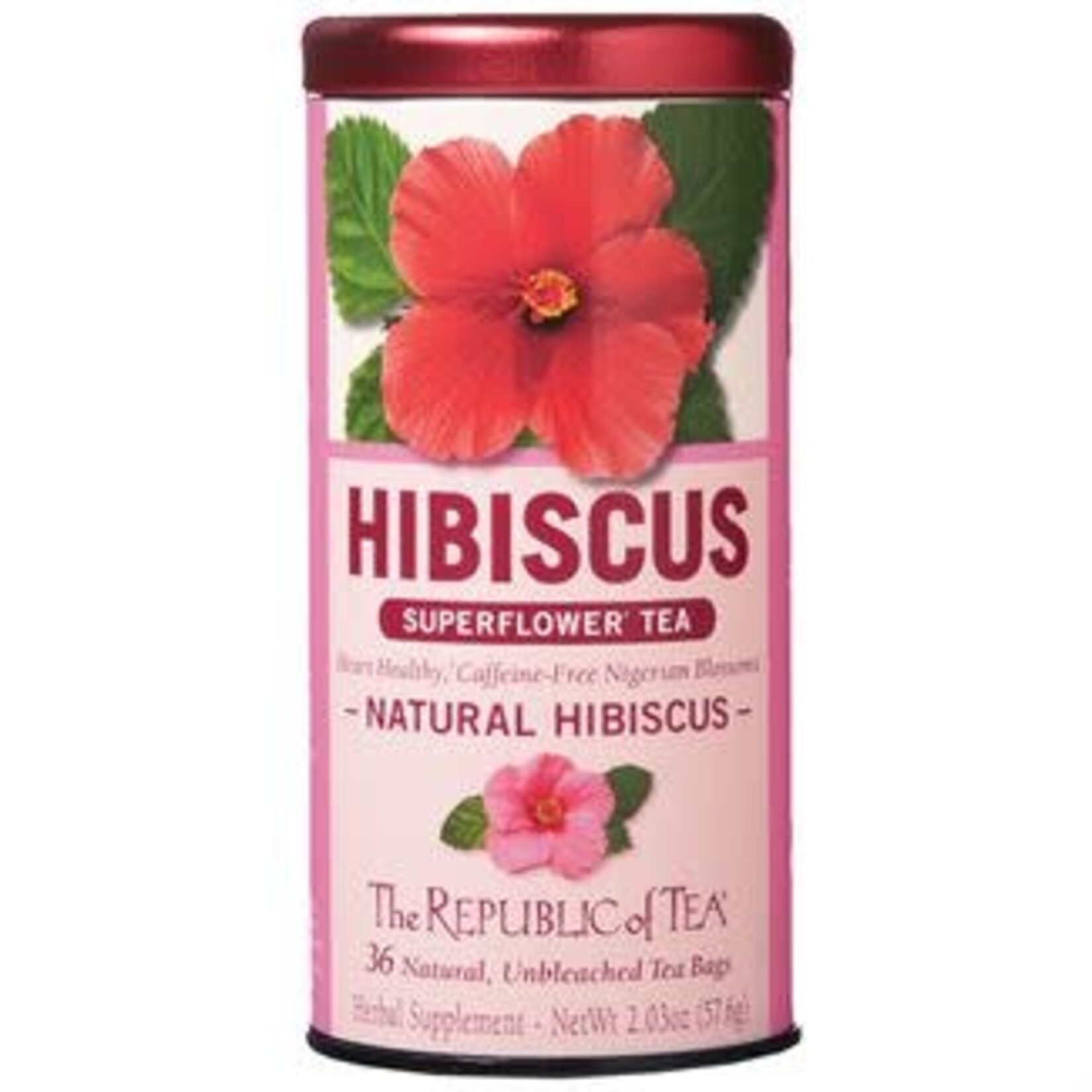 The Republic of Tea Natural Hibiscus Tea, 36 Bag Tin