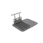 Umbra Udry Dish Drying Mat and Glass Rack, Charcoal