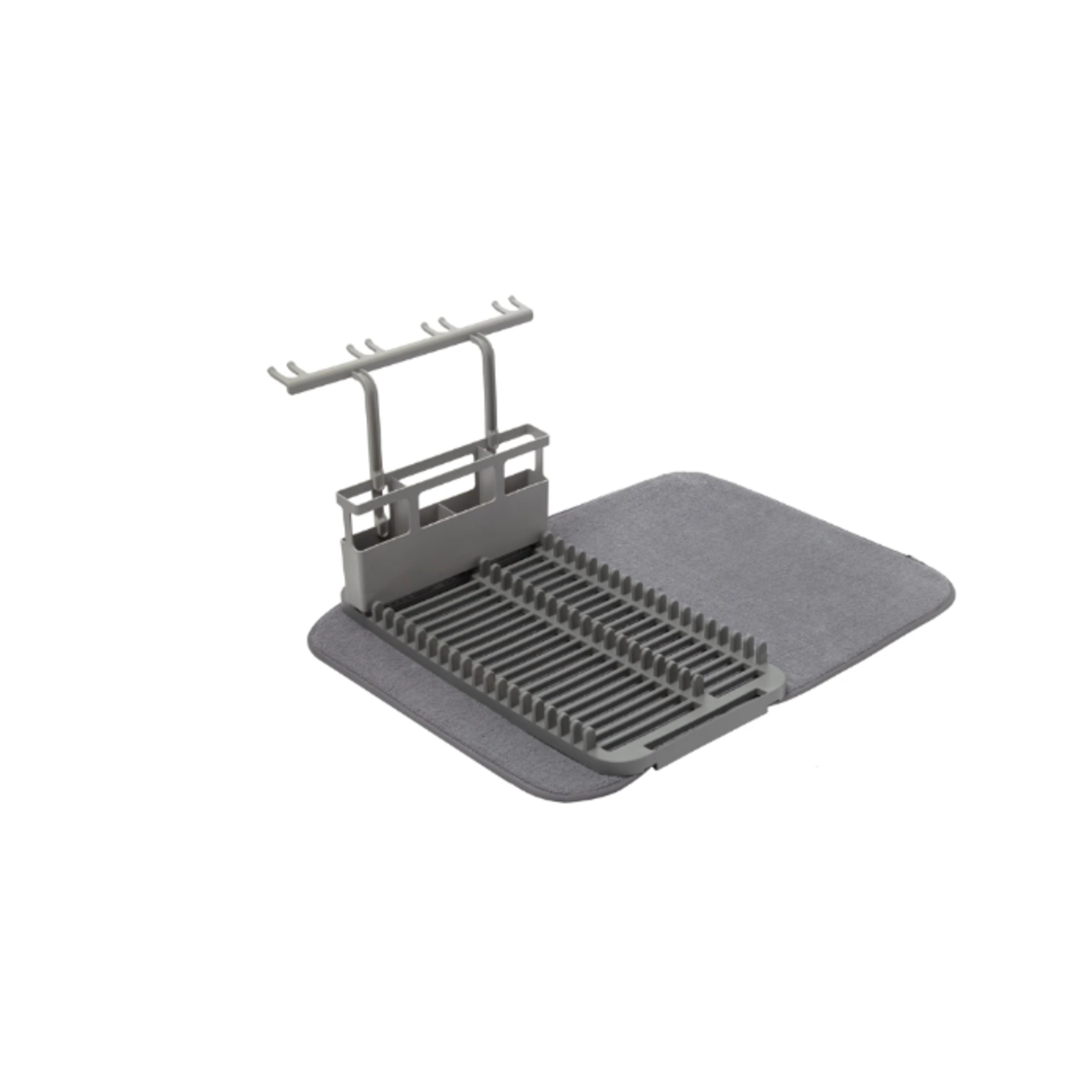 Umbra Udry Dish Drying Mat and Glass Rack, Charcoal | Umbra