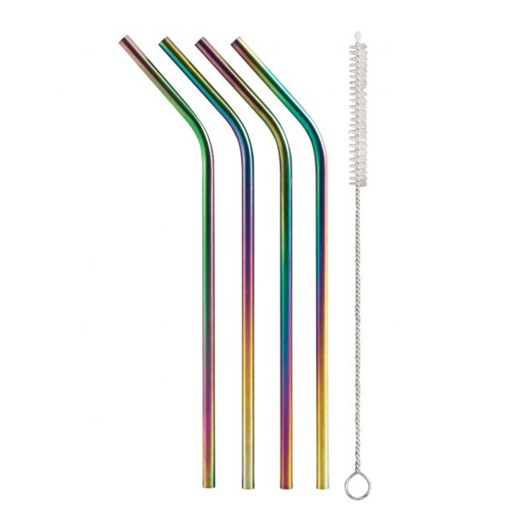 Harold Import Company Inc. Rainbow Drinking Straws, Set 4