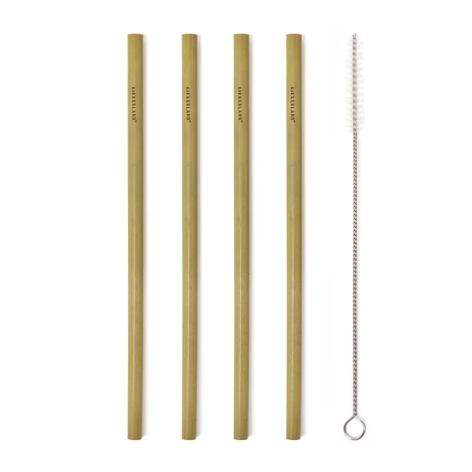 Kikkerland Natural Bamboo Straws, Set 8