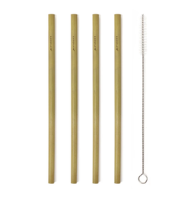 Kikkerland Natural Bamboo Straws, Set 8