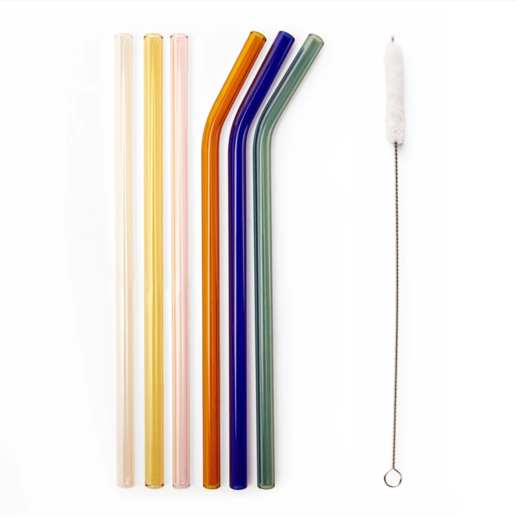 Kikkerland Glass Straws, Colors
