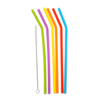 RSVP Set 6 Silicone Straws, Asst Colors