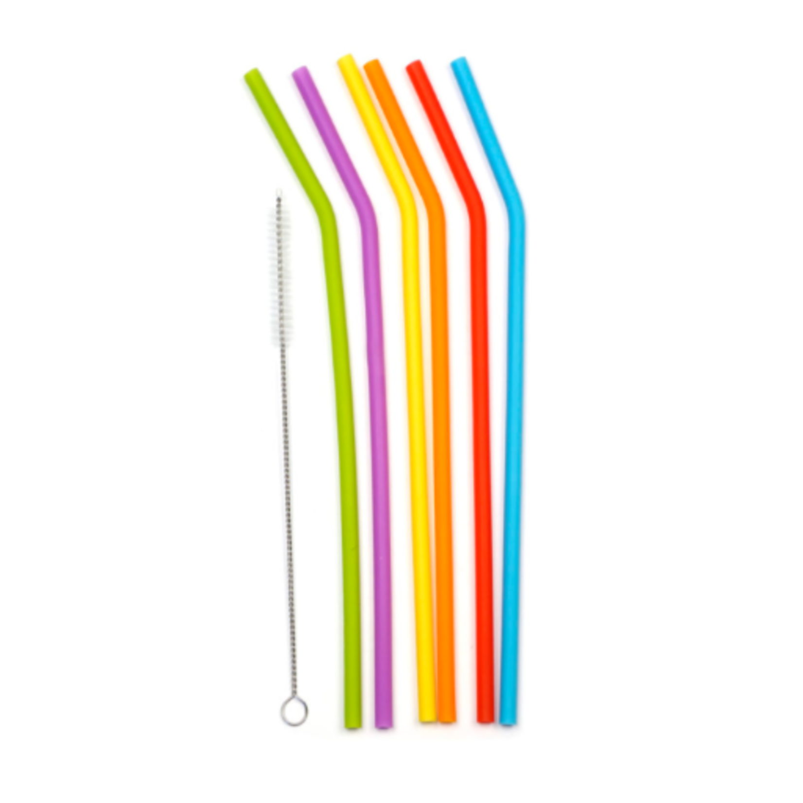 RSVP Set 6 Silicone Straws, Asst Colors | RSVP