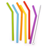 RSVP Set 6 Silicone Short Straws, Asst Colors | RSVP