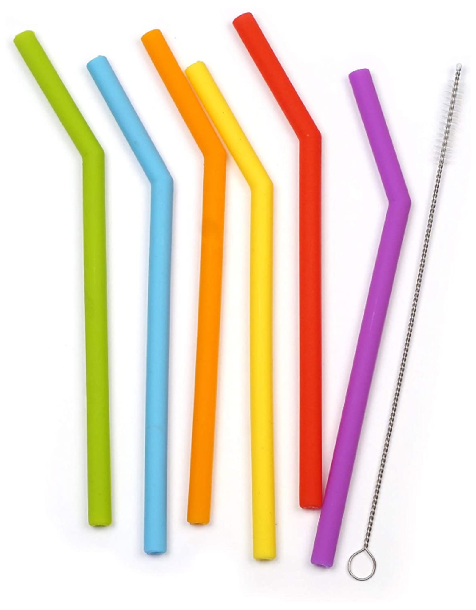 Set 6 Silicone Short Straws, Asst Colors Duluth Kitchen Co