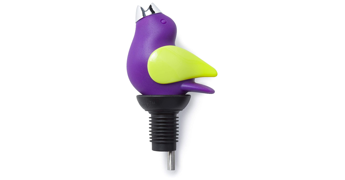 Chirpy Top Wine Pouring Spout, Purple/Kiwi Duluth Kitchen Co